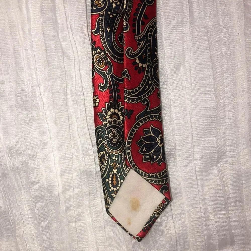 The Red Barn Sistine Satin By Countess Mara Stunning Red Ivory Navy Green Tie